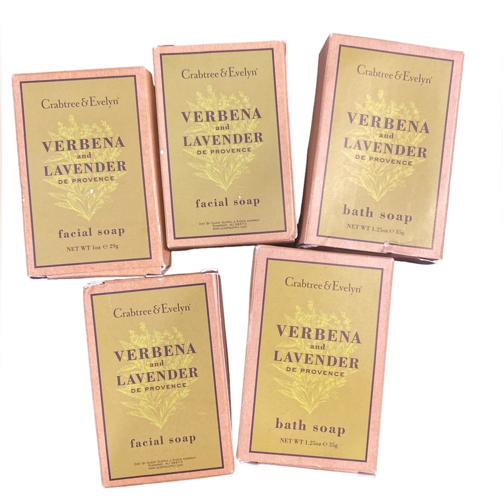 Lot of 5 Crabtree & Evelyn Verbena & Lavender Soaps